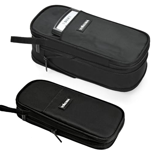 Foldable Pencil Case Pouch Bag for Boys Teens Big Capacity Box,Black