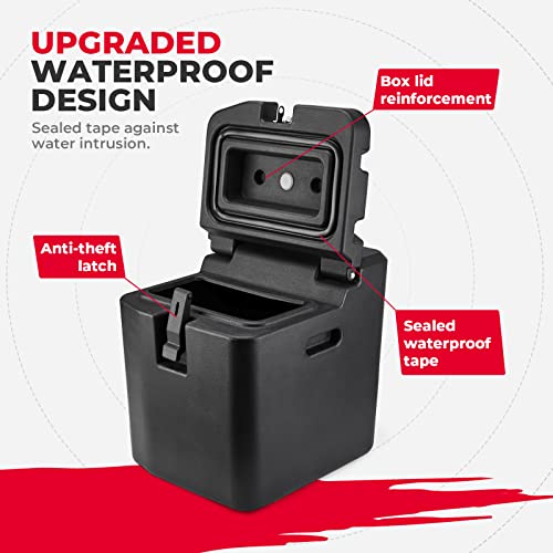 Under Seat Storage Box | 28.5L/7.53 Gal | with Lock | Compatible with Polaris Ranger XP 1000/Crew | 2018-2025 2026 | Replace #2882910 | Waterproof | Dual Bin Dry Storage Box | Fit Door - view 2