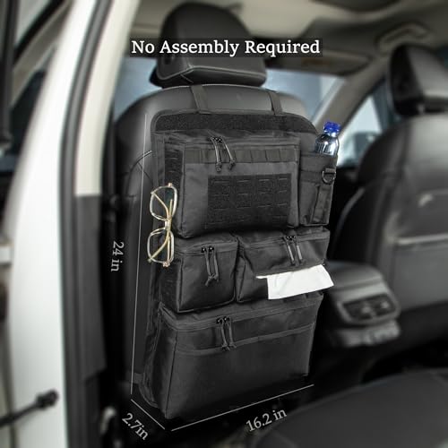 One-Piece Universal Car Seat Back Organizer with Tissue & Water Bottle Bag - view 2