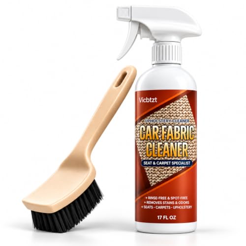 Car Seat & Carpet Cleaner Spray, Upholstery Stain Remover Kit with Brush