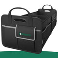 2-Compartment Trunk Organizer & Multi-Compartment Storage Box 600D Waterproof Oxford, with Reflective Strips and 8 Side Mesh Pockets for SUV, Sedan, Minivan- Heavy-Duty Car Organiser(65L)