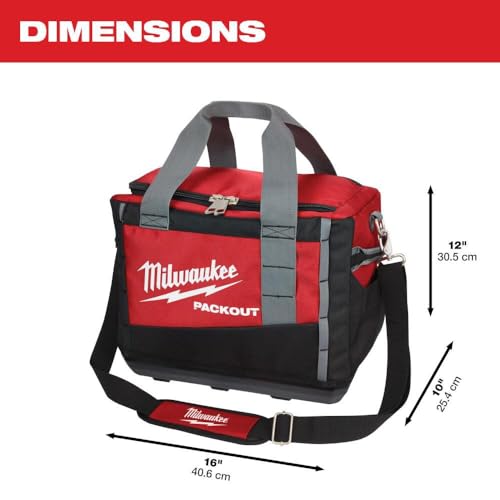 Bag tool 48-22-8321 Tool Bag, 9.6 in W, 15 in D, 12.2 in H, 2 -Pocket, Polyester, Black/Red - view 5