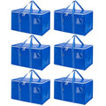 6-Pack Oversized Moving Bags with Reinforced Handles, Heavy-Duty Storage Tote for Clothes, Moving Supplies (Royal Blue, 6-Pack)