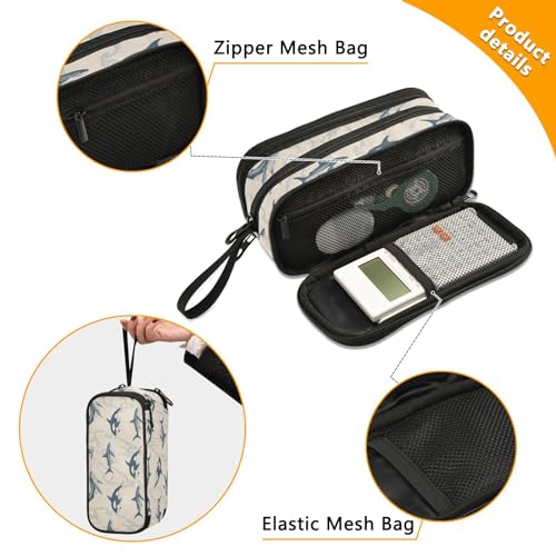 Pencil Case Shark Killer Whale Fishes 3 Compartments Pencil Pouch - view 2