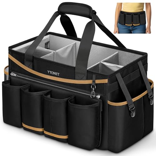 Extra Large Cleaning Bag, Cleaning Caddy Supplies Organizer, Black