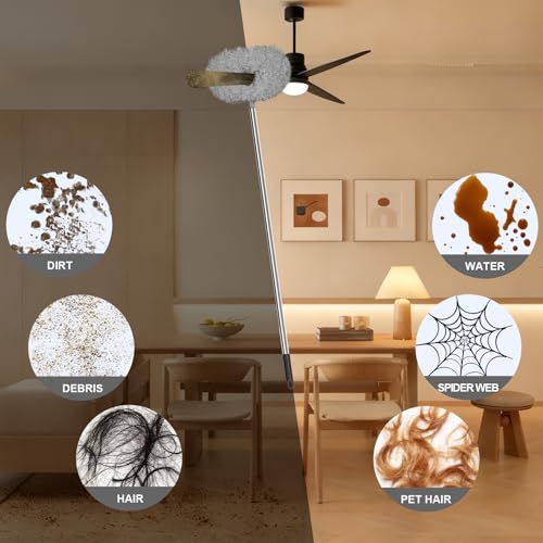 Ceiling Fan Cleaner Duster with Extension Pole, Gray 4.2FT - view 5