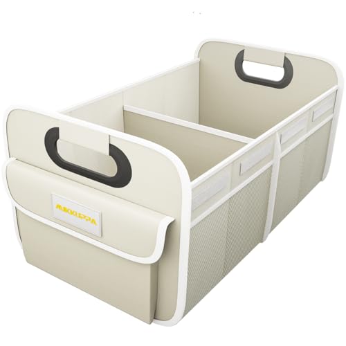 Car Trunk Organizer - 70L Foldable Car Storage for Grocery, White