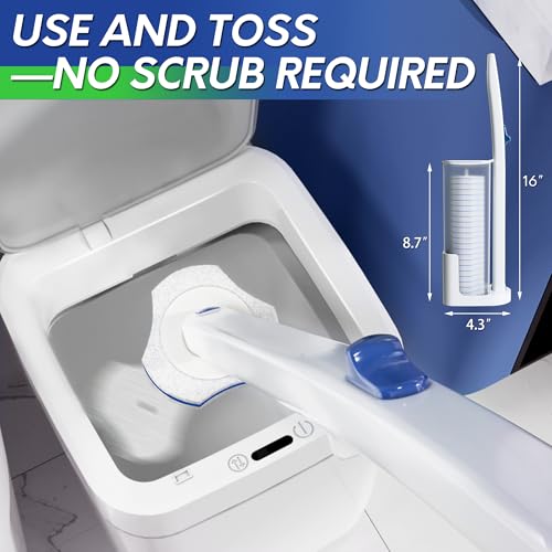 Disposable Toilet Brush Set with 15 Wand Refills, Toilet Bowl Cleaner Wand with Holder, Toilet Cleaning System Starter Wand Kit, Bathroom Cleaning Set - view 6