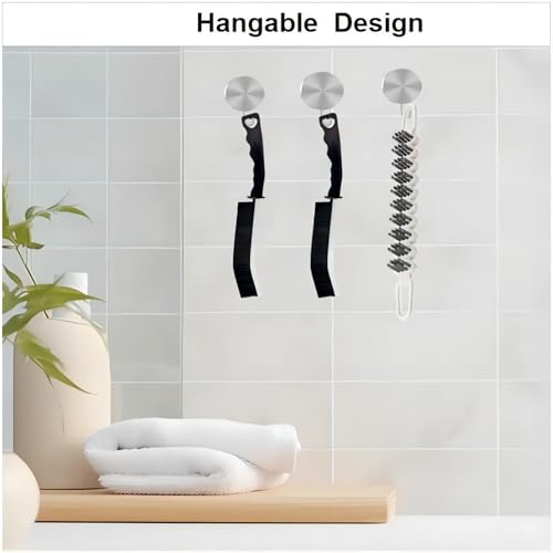 Crevice Cleaning Brush Hard Bristle Grout Brush Scrub Brush Toilet Brush Cleaning Tools Cleaning Supplies for Household Use Bathroom Kitchen 3 Pcs (Black&White) - view 5
