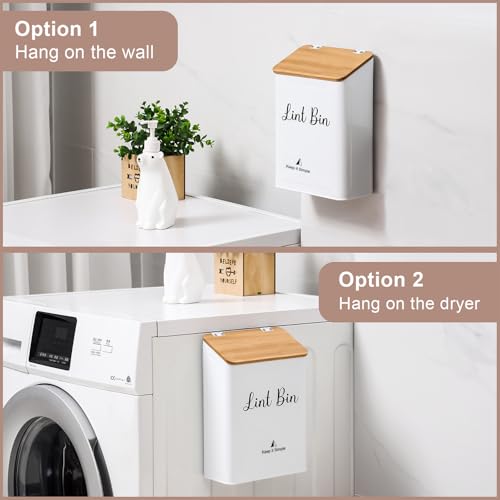 Magnetic Lint Bin for Laundry Room Organization and Storage,White - view 4