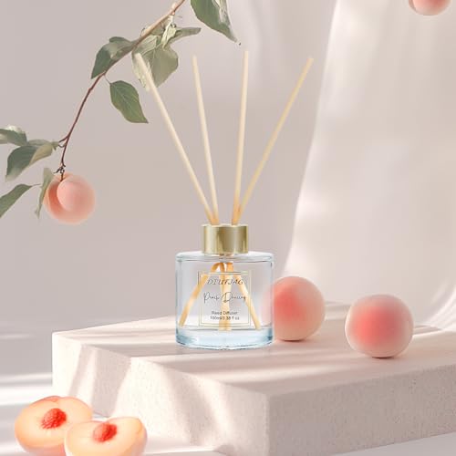200ml Scent Diffuser with 6 Fiber Sticks, 6.76 oz Reed Diffuser Set Aromatherapy Fragrance Diffusers Air Fresheners for Home Bedroom Bathroom (Coconut Peach) - view 4