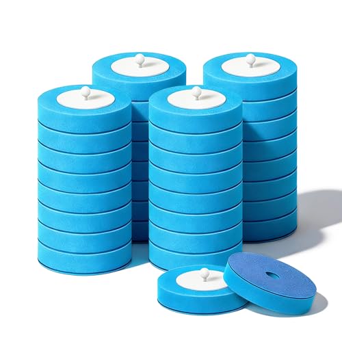 32pcs Disposable Toilet Brush Refills,3-Layer Pre-Loaded Rich Foam