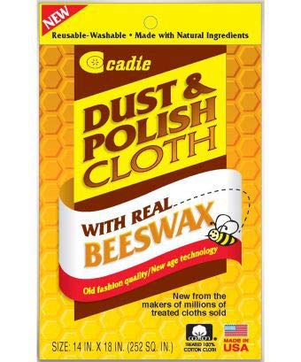Reusable Dust and Polishing Cloth - Beeswax Furniture Wipes for Cleaning or Wiping Dirt Surfaces at Home and Office - Great Cleaner for Wood, Tiles, Blinds and Ceilings Fan | 1 Pack