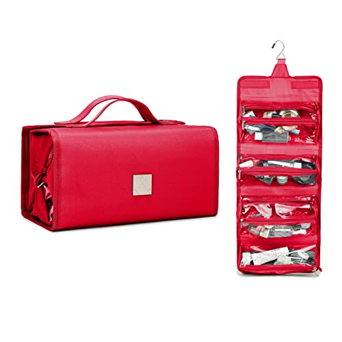 Roll Up Makeup Bag, Travel Toiletry Bag for Women with 4 Clear TSA Approved Pouches, Hanging Travel Organizer, Folding Cosmetic Bag for Men and Women - view 7