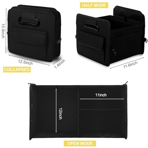 Car Trunk Organizer, Car Organizers and Storage Collapsible Multi Compartment Container Box, Adjustable Car Accessories for SUV Sedan Truck, Standard Size, Black - view 7