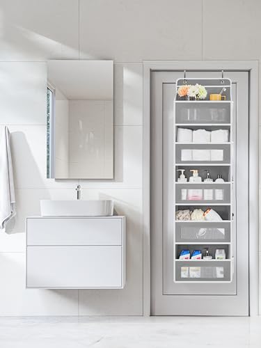 Over the Door Organizer for Bedroom, Pantry, Bathroom, 5 Shelf Grey - view 2