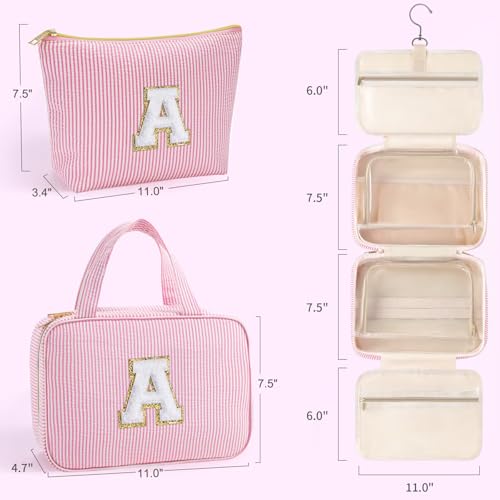 Travel Hanging Toiletry Bag Makeup Bag, Women Girls Gifts, Pink A - view 5