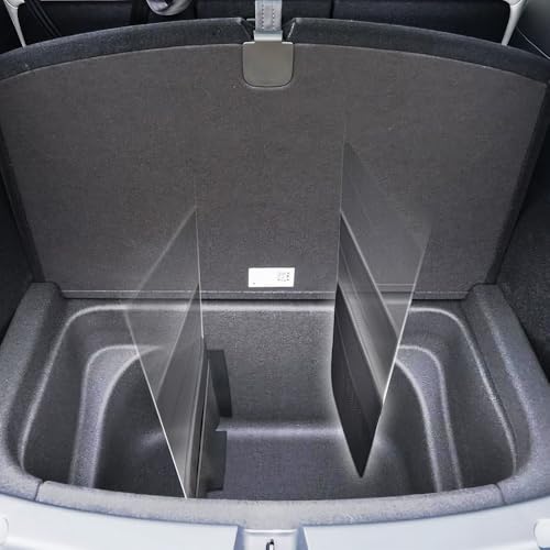 Sub Trunk Divider of under-floor Compatible for Model Y, Model 3 (2017-2023) – Hidden Trunk Organizer – Dividers with Mesh Pockets for Storage Separation (Set of 2) - view 4