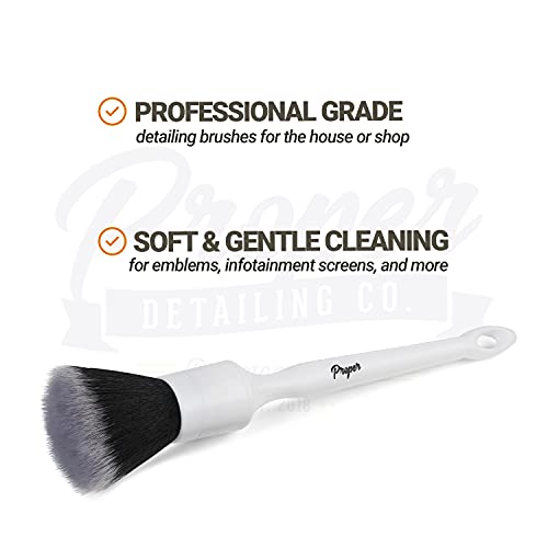 Car Detailing Brush Set, Premium Quality Ultra Soft Bristles, Clean Auto Interior (Leather Seats, Air Vents) or Exterior (Wheels, Paint, Emblems) Detail Brushes Car Detailing (2 Pack) - view 2