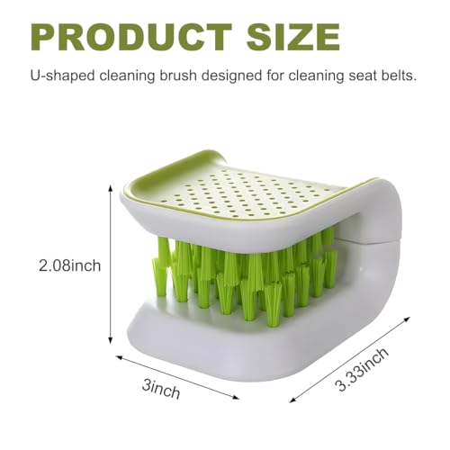 Car Seat Belt Cleaning Brush, U-Shaped Auto Interior Washing Brush with Double-Sided Bristles, Closeable Safety Belt Bristle Scrubber Cutlery Cleaner Brush for Car Home - view 2
