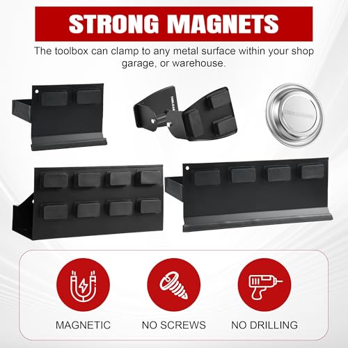 5Pcs Magnetic Toolbox Shelf, Tray and Holder Set - view 3