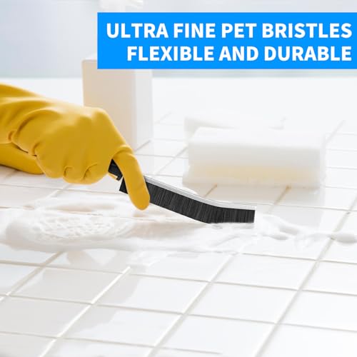 Multi-Purpose Hard Bristle Crevice Cleaning Brush, 4 Pcs, Black - view 4