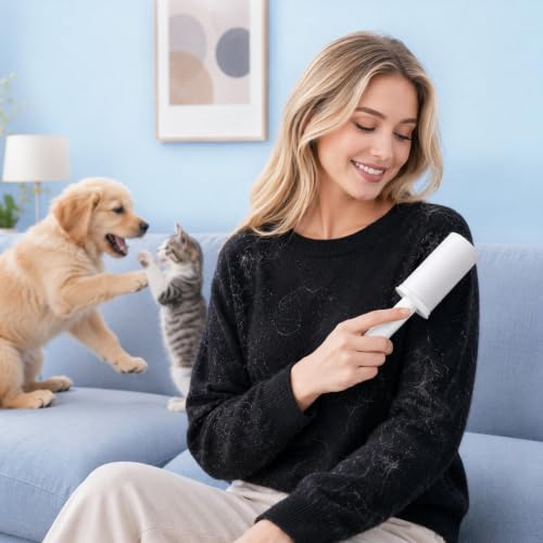 Mini Travel Lint Roller Strong Sticky for Pet Hair w/Dust Cover, 120 Sheets - view 5
