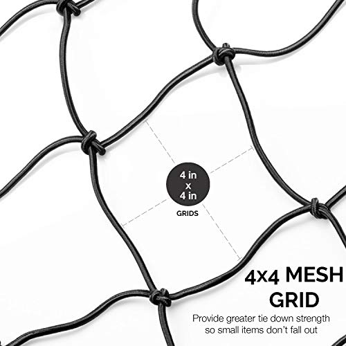 50971A 4'x6' Super Duty Cargo Net, Bungee Net with 16 Detachable Hooks and 4 Carabiners, 4"x4" Mesh for Protecting Small Items, SUV, ATV/UTV, RV, Pickup Truck Bed and Trailer - view 4