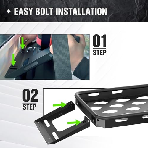 Rear Trunk Cargo Storage Rack Compatible for 2007-2026 Jeep Wrangler JK JKU & JL JLU Unlimited 4 Door Hardtops, Interior Luggage Rack Shelf for Camping Gear (350 LBS) - view 5