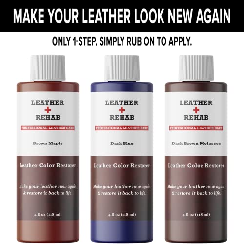 Leather Color Restorer - Navy Blue - Repair Couch, Car Seat, Furniture, Sofa, Bag, Shoes and Vinyl - 4 oz. - view 2