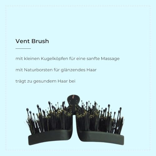 Vent Brush (Slim) | Hair Brush for Gentle Detangling and Massaging. Hair Brush with Ergonomic Handle, with Natural Bristles and Nylon Pins for Healthy Hair | Colour: Black - view 4
