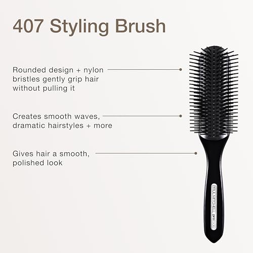 Pro Tools 407 Styling Brush, Nylon Bristle Brush Creates a Variety of Hairstyles, For All Hair Types - view 2