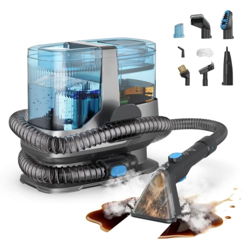 Portable Steam Carpet Cleaner, 203°F Steam & 18,000Pa Suction (Green)