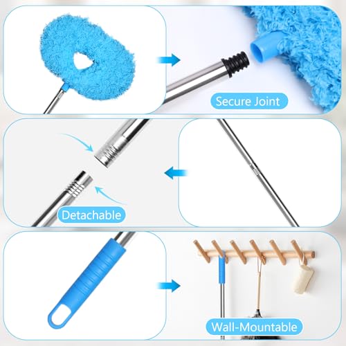 Ceiling Fan Cleaner Duster with Extension Pole,Blue 4.2FT - view 4