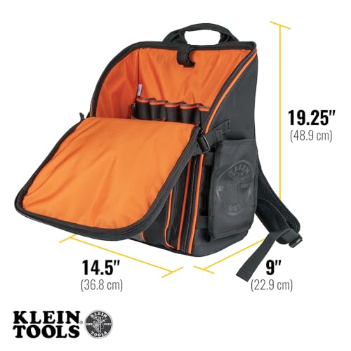 55482 Tool Bag Backpack, 21 Pockets, Black/Orange/Gray - view 3