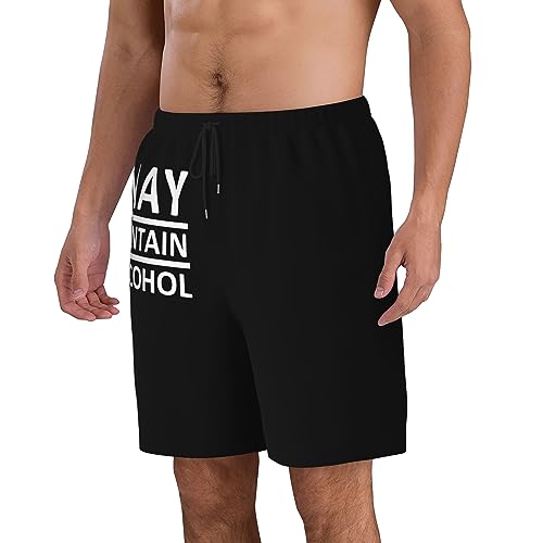 May Contain Alcohol Mens Swim Trunks Quick Dry Swim Shorts Swimwear Bathing Suits with Pockets - view 3