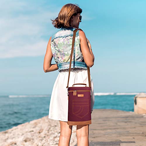2 Bottle Insulated Wine Tote Carrier Bag - view 6