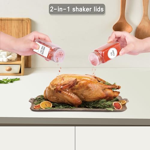 4 Pack Magnetic Spice Rack for Refrigerator, 24 Spice Jars, Labels - view 5
