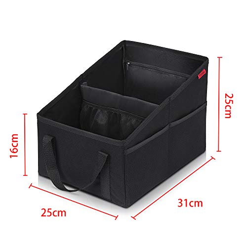 Car Seat Organizer - Passenger Seat Organizer, Collapsible Small Car Seat Storage Organizer for Console Front/Back, Automotive Backseat Organizer with Belt 4 Cup Holders for Kids Accessories - view 4