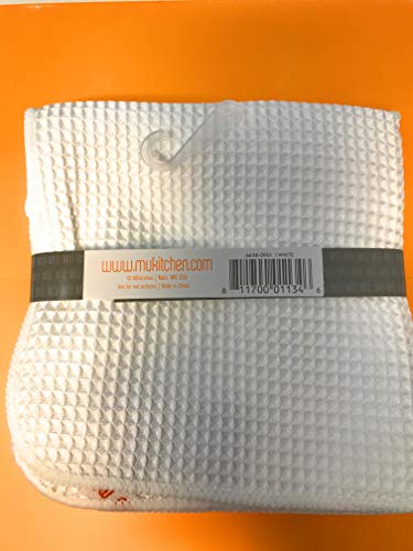 MÜkitchen Waffle Microfiber Dish Cloth | Durable & Super Absorbent for Cleaning & Drying | Set of 3 | White - view 2