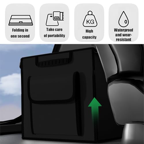 Car Trunk Organizer with Lid Collapsible Oxford Cloth Black - view 5