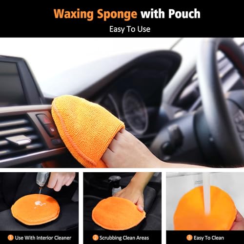 7PCS Car Interior Detailing Kit,Leather Cleaning Set,Orange/Brown - view 7