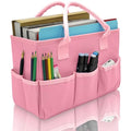 Art Organizer Craft Storage Tote Bag with Multiple Pockets (Pink)