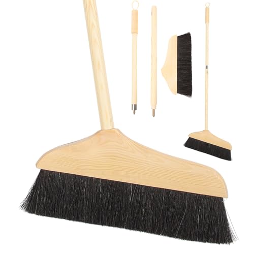 Horsehair Broom with Handle for Hardwood Floors, 35 in Long