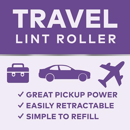 Retractable Lint Rollers 2-Pack, Portable Travel-Size Lint Removers for Pet Hair on Clothes, Furniture & Car, 3 in x 8.5 in Mini Rollers, 30 Sticky Sheets Each - view 3