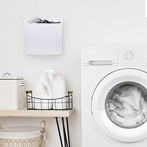 Magnetic Laundry Storage, Large Lint Holder Bin, Space-Saving Trash Container Hanging on Dryer, Washer or Wall Mount (Gray White) - view 3