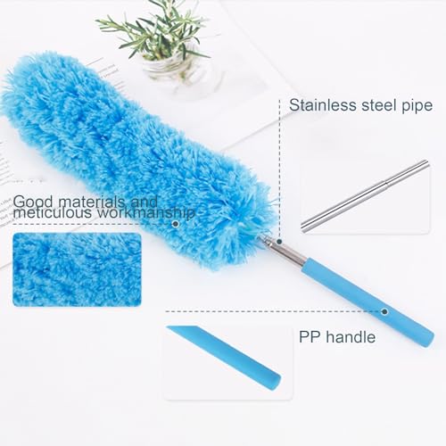 Fiber Dusting Brush, Multifunctional Extendable Dusting Wand, Washable Ceiling Duster, Cobweb Ceiling Duster with Extension Pole, Cleaning Feather Dusters for Cleaning Ceiling Fan Furniture - view 5