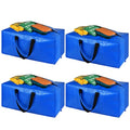 Heavy Duty Blue Moving Bags with Strong Zipper Handles Backpack Straps