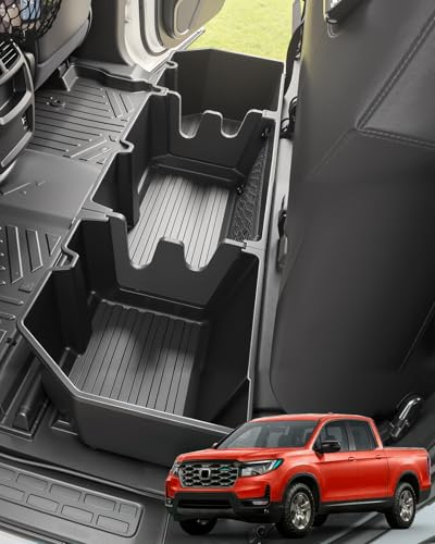Under Seat Storage for Honda Ridgeline: 2006-2026 Crew Cab, Truck Second-Row Underseat In-Cabin Storage Bin for Ridgeline, Car Accessories Rear Under-Seat Organizer Tool Box for Ridgeline(w/ Mesh Net) - view 2