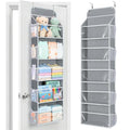 5-Tier Over the Door Organizer Hanging, 10 Side Pockets, Grey